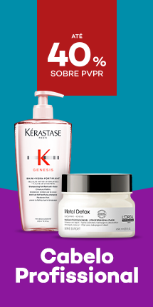 Produtos de Cabelo Profissional com desconto até 40% até 40% sobre preço de Venda ao Público Recomendado.